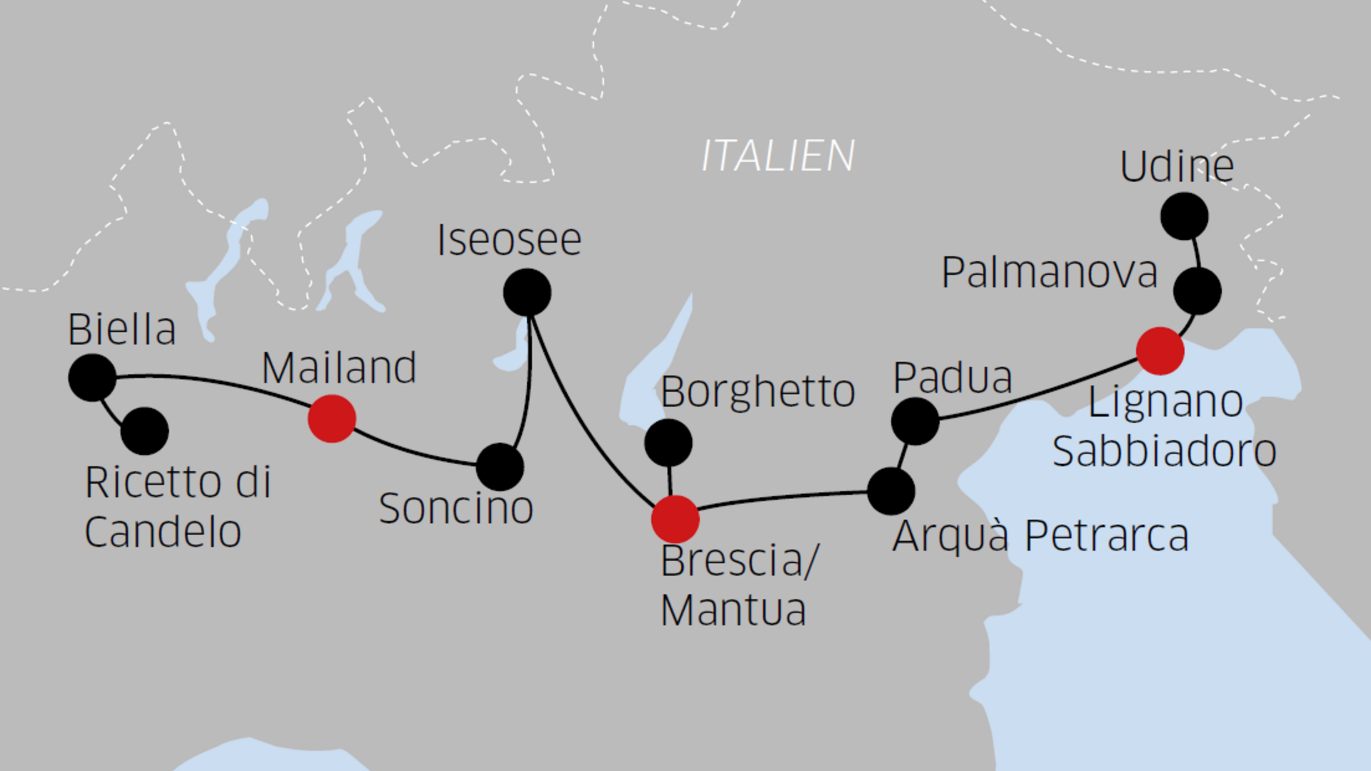 Tour - Die Perlen Norditaliens